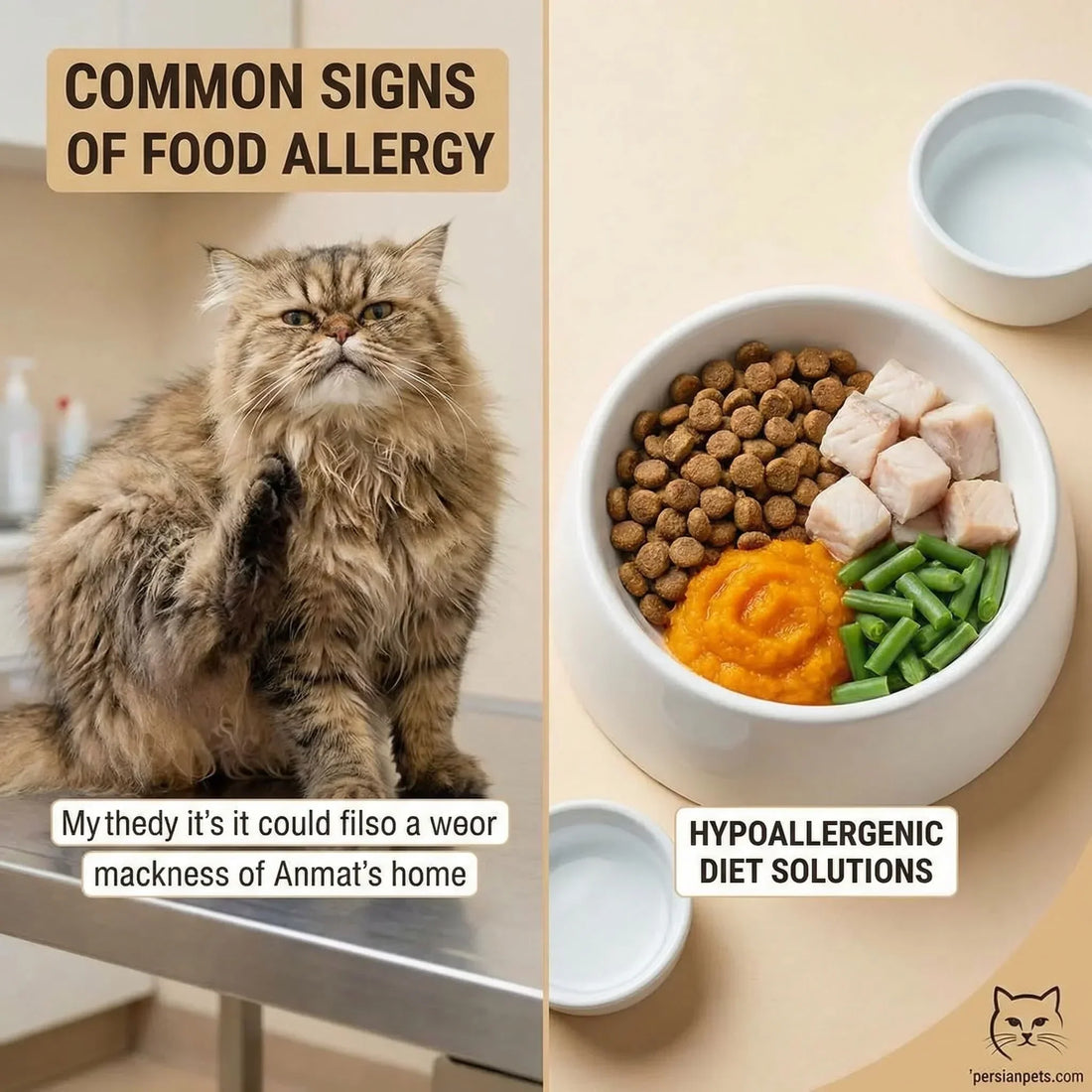 Symptoms and solutions for cat food allergy diagnosis