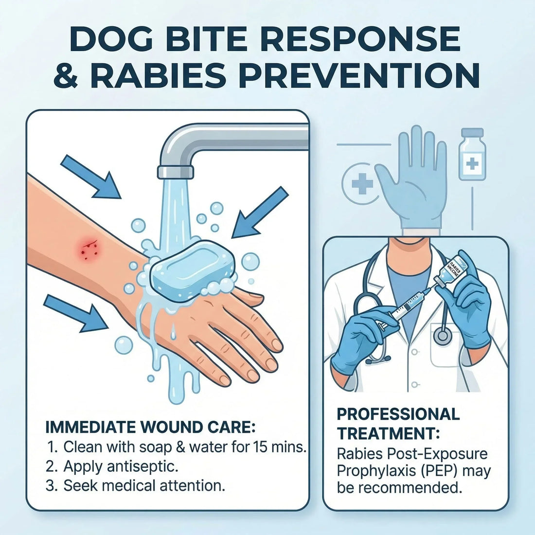 Essential first aid and vaccination guide after a dog bite