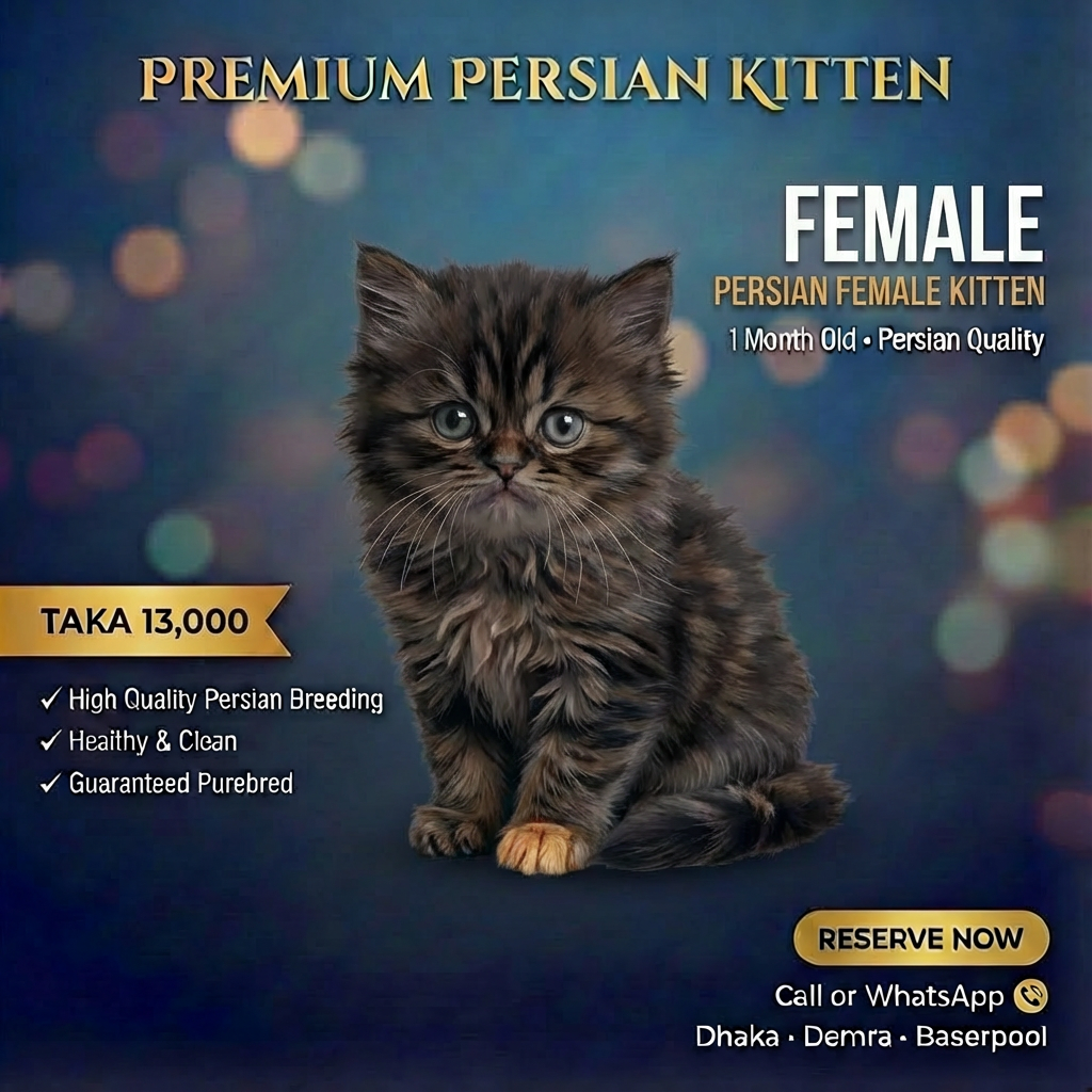 Persian Female Kitten for Sale | 1.5 Months Old