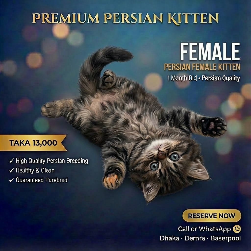 Persian Female Kitten for Sale | 1.5 Months Old