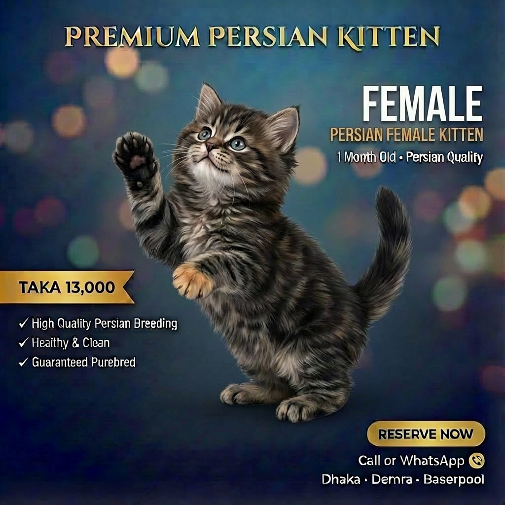 Persian Female Kitten for Sale | 1.5 Months Old