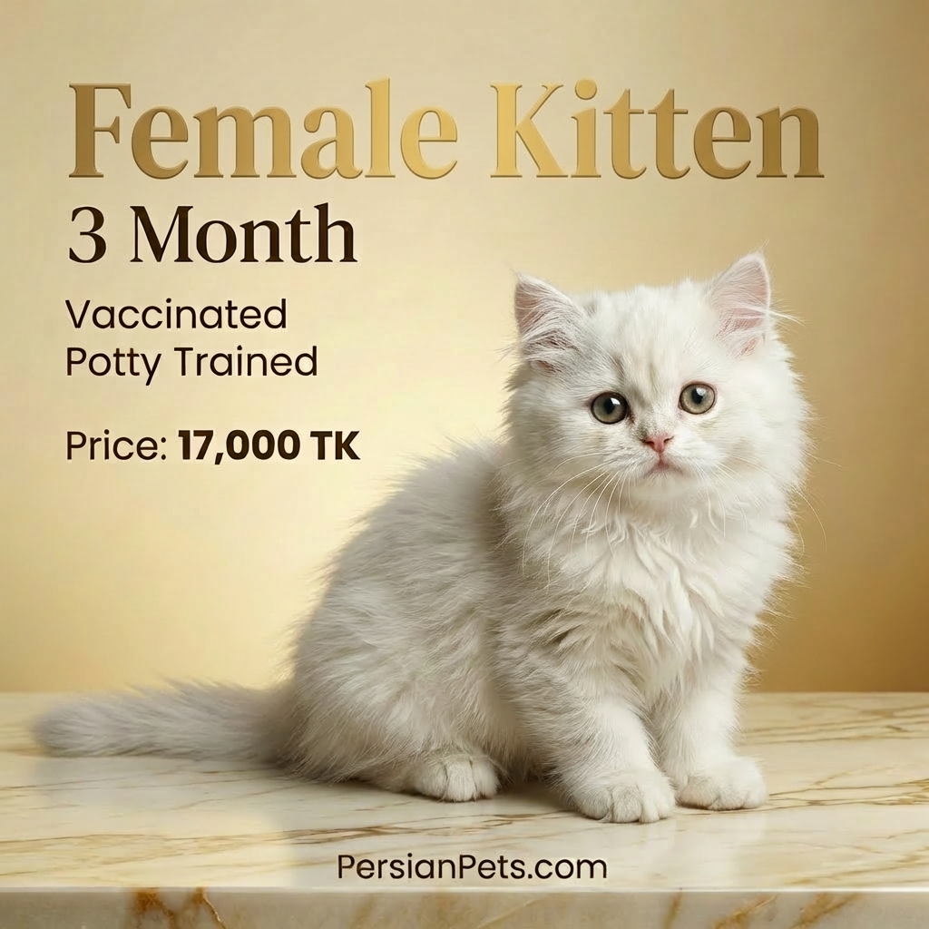 White Persian Female Kitten – 3 Months