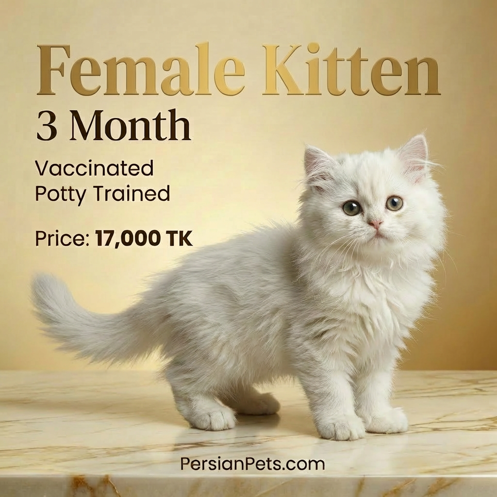White Persian Female Kitten – 3 Months