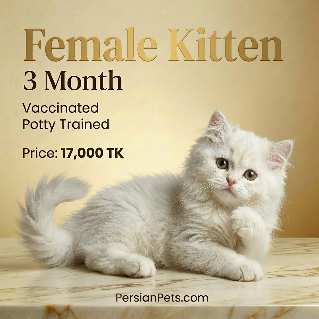 White Persian Female Kitten – 3 Months