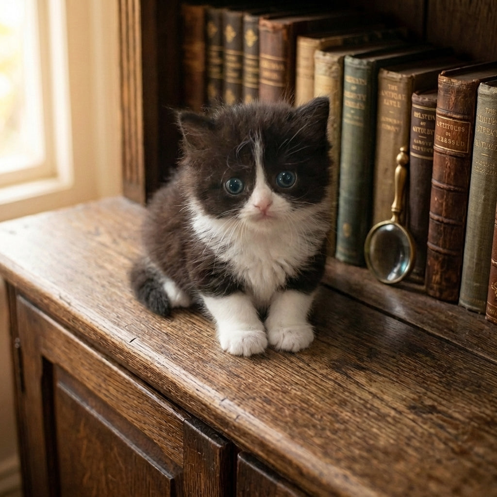 Black and White Bi-Color Female Kitten for Sale