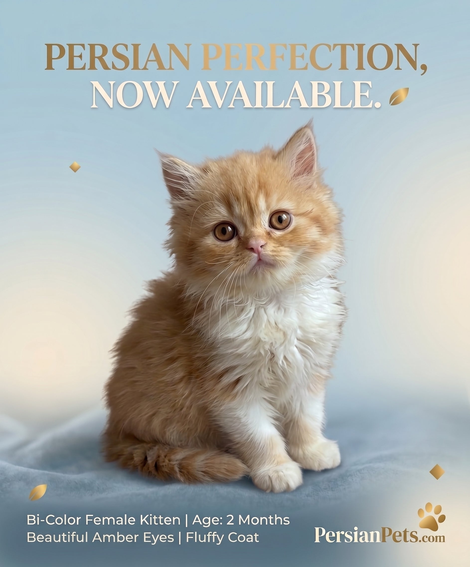 Bi-Color Female Persian Kitten - 2 Months Old