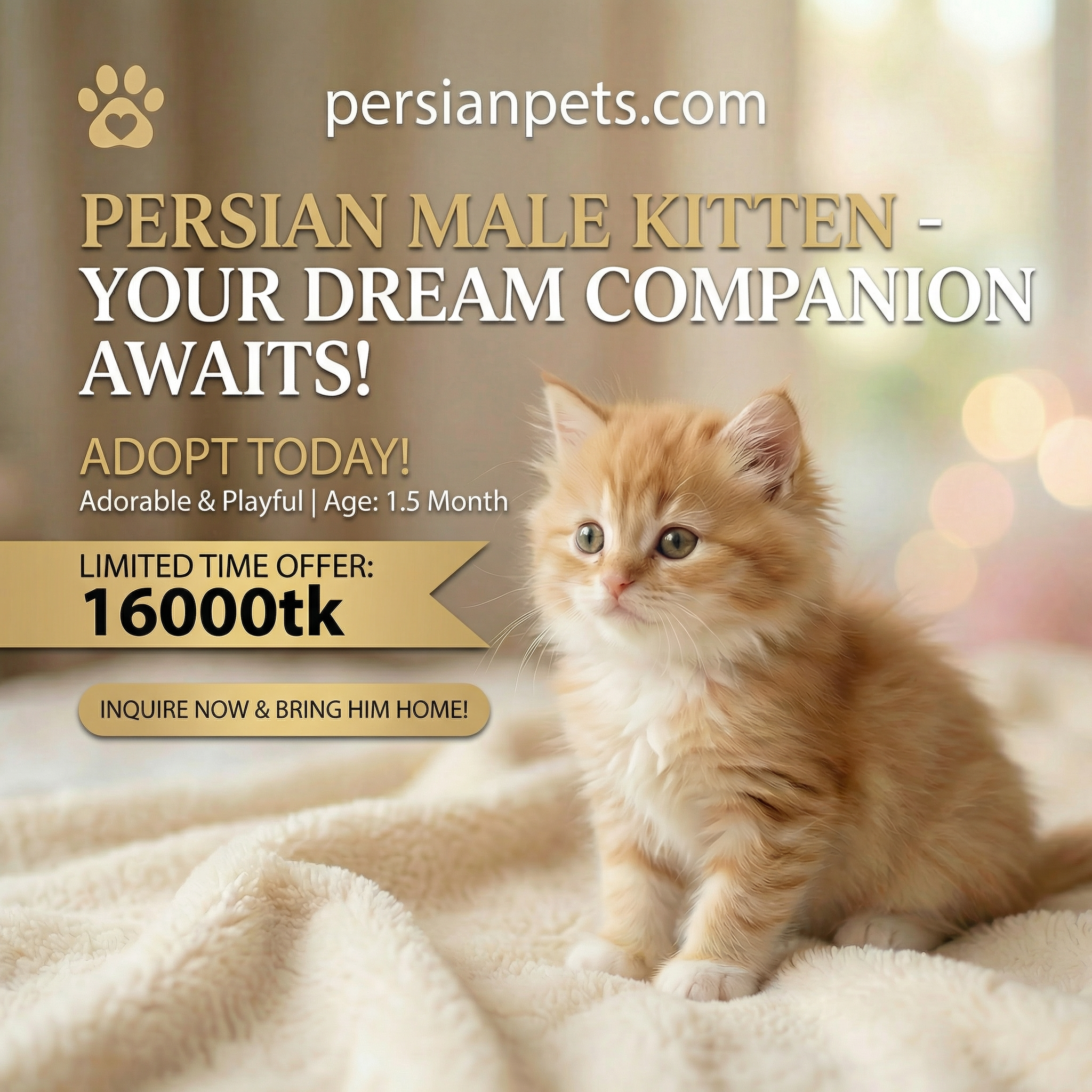 Brown Male Kitten 1.5 Months - Playful and Adorable Companion