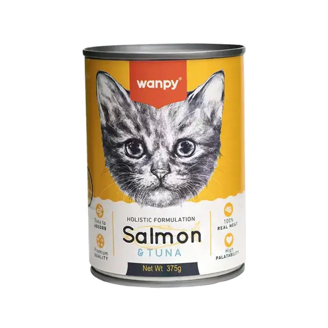 cat food Wanpy Holistic Formulation Kitten Can Food Salmon & Tuna 375gm Wanpy Holistic Formulation Kitten Can Food Salmon & Tuna 375gm